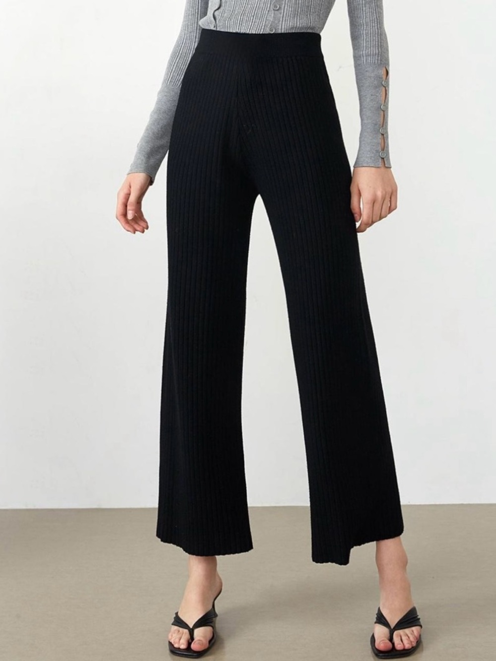 Club Monaco Womens Wide Leg Ribbed Trouser Pants- Size 0